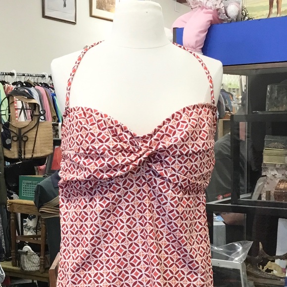 Women’s EUC Burgundy and orange plus long halter-top bathing suit by STYLUS/ XXL - Picture 1 of 5